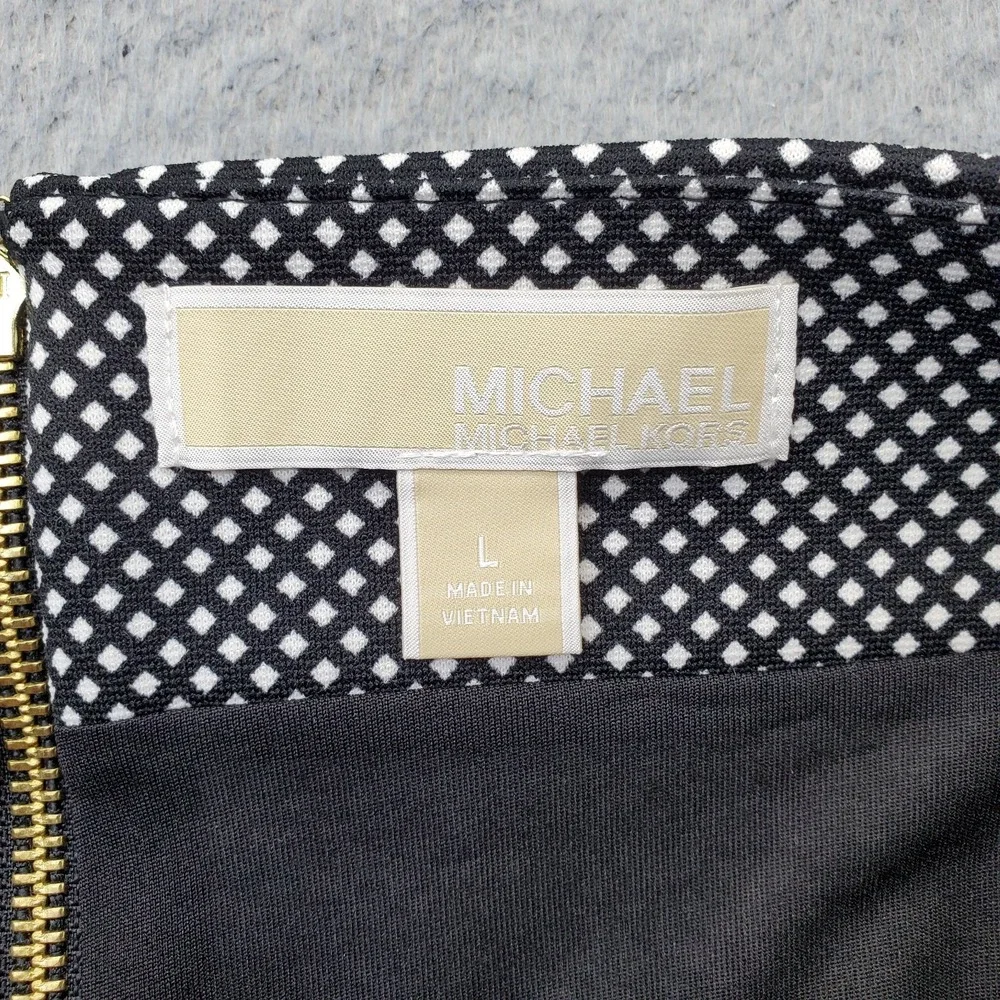 Michael Kors Straight & Pencil Skirt Womens L Multi Geometric Stretch Back Zip